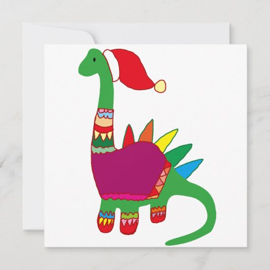 Cartes Pour Fêtes Annuelles Noël de Dinosaur (Devant)