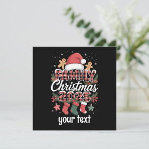 Cartes Pour Fêtes Annuelles Noël de famille personnalisé 2025 avec tenue assor