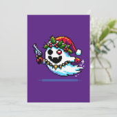 Cartes Pour Fêtes Annuelles Noel de Fantôme de Punk - Vacances d'Art Pixel Edg (Debout devant)