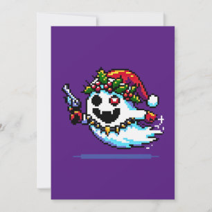 Cartes Pour Fêtes Annuelles Noel de Fantôme de Punk - Vacances d'Art Pixel Edg