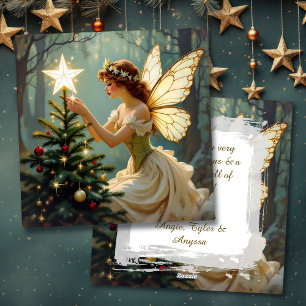 Cartes Pour Fêtes Annuelles Noël de Fée Enchantée Personnalisé