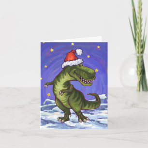 Cartes Pour Fêtes Annuelles Noël de fête de Tyrannosaurus