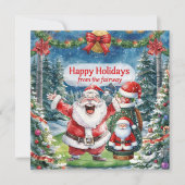 Cartes Pour Fêtes Annuelles Noël de golf avec le Père Noël (Devant)