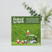 Cartes Pour Fêtes Annuelles Noël de golf avec le Père Noël (Debout devant)