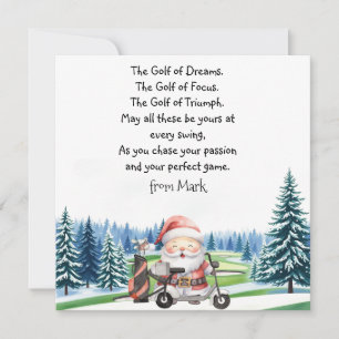 Cartes Pour Fêtes Annuelles Noël de golf avec le Père Noël bénit les vacances