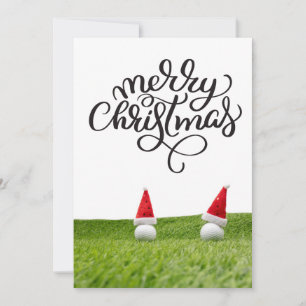 Cartes Pour Fêtes Annuelles Noël de golf avec Santa Hat pour Golfer