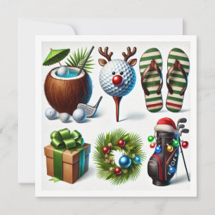 Cartes Pour Fêtes Annuelles Noël de golf en juillet pour golfeurs avec le Père