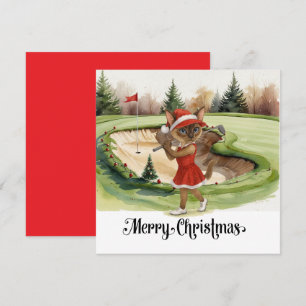 Cartes Pour Fêtes Annuelles Noël de golf sur le thème de Siamese Cat Golfer