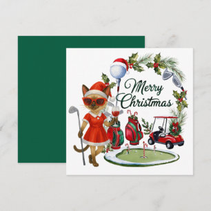 Cartes Pour Fêtes Annuelles Noël de golf sur le thème de Siamese Cat Golfer