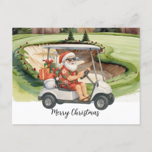 Cartes Pour Fêtes Annuelles Noël de golf sur le thème du Père Noël