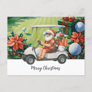 Cartes Pour Fêtes Annuelles Noël de golf sur le thème du Père Noël