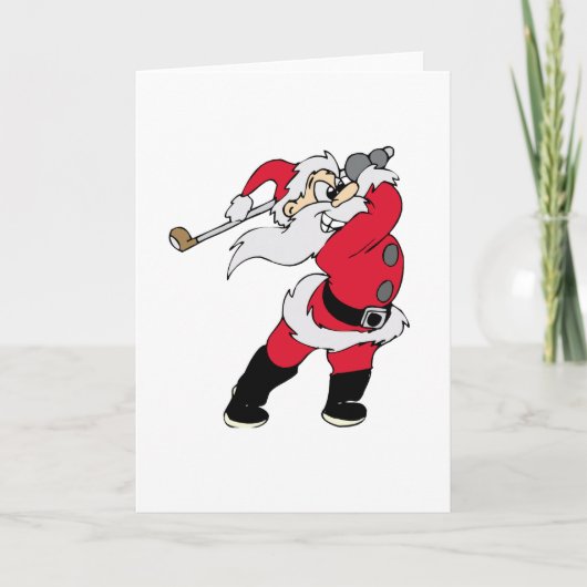 Cartes Pour Fêtes Annuelles Noël de Golfing Père Noël (Devant)
