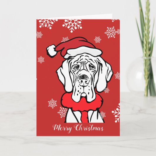 Cartes Pour Fêtes Annuelles Noël de great dane (Devant)
