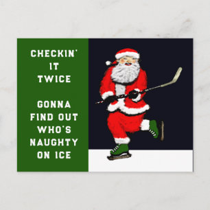 Cartes Pour Fêtes Annuelles Noël de hockey amusant