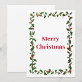 Cartes Pour Fêtes Annuelles Noël de Holly Border (Devant / Derrière)