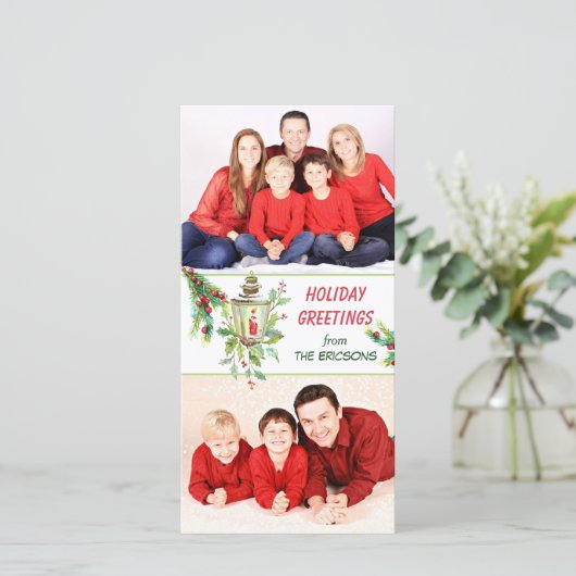 Cartes Pour Fêtes Annuelles Noël de Holly Lantern (Debout devant)