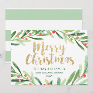 Cartes Pour Fêtes Annuelles Noël de Holly Wreath