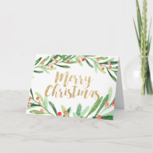 Cartes Pour Fêtes Annuelles Noël de Holly Wreath