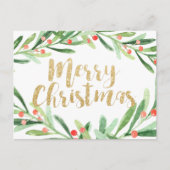 Cartes Pour Fêtes Annuelles Noël de Holly Wreath (Devant)
