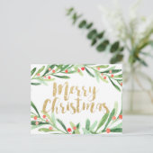 Cartes Pour Fêtes Annuelles Noël de Holly Wreath (Debout devant)