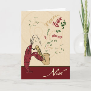 Cartes Pour Fêtes Annuelles Noël de jazz de homard d'écrevisses