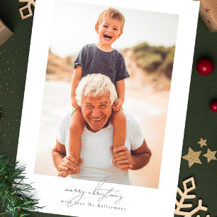 Cartes Pour Fêtes Annuelles Noël de la calligraphie   collage photo de famille