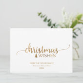 Cartes Pour Fêtes Annuelles Noël de la calligraphie or simple (Debout devant)