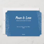 Cartes Pour Fêtes Annuelles Noël de la couronne de pin blanc bleu (Dos)