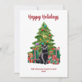 Cartes Pour Fêtes Annuelles Noël de la famille des chats noirs (Devant)