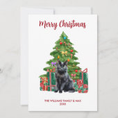 Cartes Pour Fêtes Annuelles Noël de la famille des chats noirs (Devant)