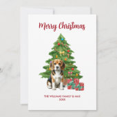 Cartes Pour Fêtes Annuelles Noël de la famille des chiens beagles (Devant)