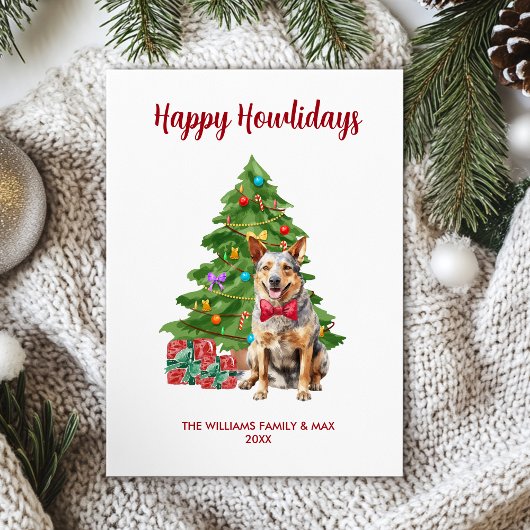 Cartes Pour Fêtes Annuelles Noël de la famille des Chiens de Blue Heeler