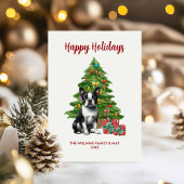 Cartes Pour Fêtes Annuelles Noël de la famille des chiens de Boston Terrier