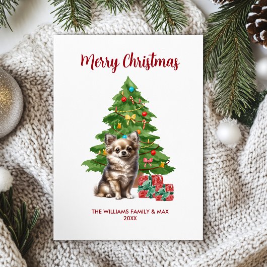 Cartes Pour Fêtes Annuelles Noël de la famille des chiens de Chihuahua