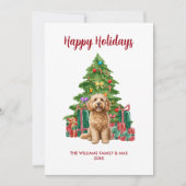 Cartes Pour Fêtes Annuelles Noël de la famille des chiens de Cockapoo (Devant)