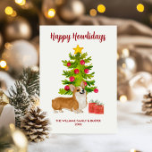 Cartes Pour Fêtes Annuelles Noël de la famille des Chiens de Corgi