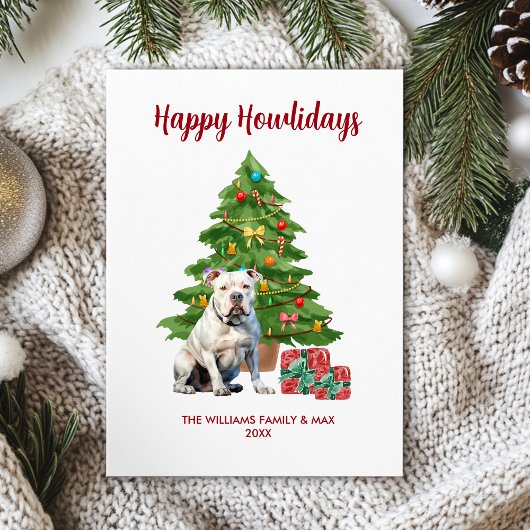 Cartes Pour Fêtes Annuelles Noël de la famille des chiens de taureau
