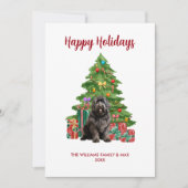 Cartes Pour Fêtes Annuelles Noël de la famille des chiens de Terre-Neuve (Devant)