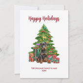 Cartes Pour Fêtes Annuelles Noël de la famille des chiens mignons Dobermann (Devant)