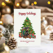 Cartes Pour Fêtes Annuelles Noël de la famille des chiens mignons Dobermann