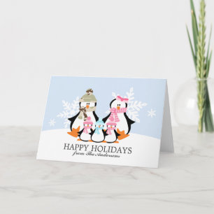 Cartes Pour Fêtes Annuelles Noël de la famille des pingouins militaires