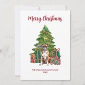 Cartes Pour Fêtes Annuelles Noël de la famille du chien de boîte mignonne (Devant)