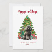 Cartes Pour Fêtes Annuelles Noël de la famille du chien de caniche (Devant)