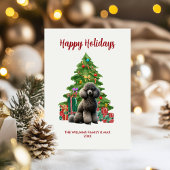 Cartes Pour Fêtes Annuelles Noël de la famille du chien de caniche