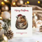 Cartes Pour Fêtes Annuelles Noël de la famille du cochon de Guinée