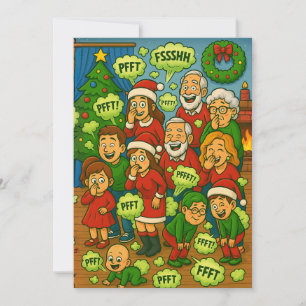 Cartes Pour Fêtes Annuelles Noël de la famille qui pète dans le chaos