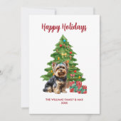 Cartes Pour Fêtes Annuelles Noël de la famille Yorkie Dog (Devant)