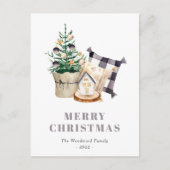 Cartes Pour Fêtes Annuelles Noël de la ferme de l'Aquarelle (Devant)