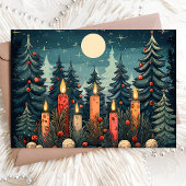 Cartes Pour Fêtes Annuelles Noël de la forêt aux chandelles
