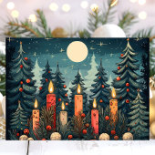 Cartes Pour Fêtes Annuelles Noël de la forêt aux chandelles
